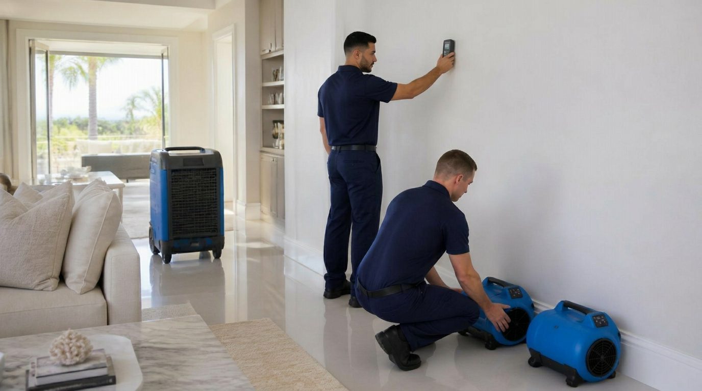 Water damage restoration crew working in Broward County, Florida